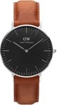 Daniel Wellington Classic Black Durham Sølvfarvet 36mm DW00100144