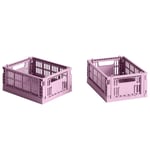 HAY Colour Crate oppbevaringsboks mini dusty rose, 2 stk.