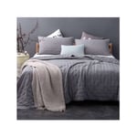 Homemaison - Jeté de lit gris capitonné style lin lavé - 250x260cm - Gris