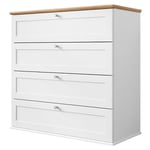 Francesco - commode - bois et blanc - 92 cm - bois / blanc