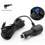 DVR-laddningskabel Dash Cam Billaddare Mini USB-kabel / Micro USB 11,5ft Strömkabel Försörjning 12-24V För DVR-kamera GPS Right Mini USB