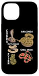 Coque pour iPhone 14 Différents types de serpents pour les amateurs de serpents Reptile Zoo