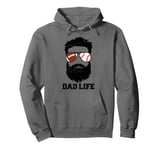 Football Baseball Dad Messy Hair Beard Football Baseball Dad Pullover Hoodie