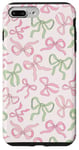 iPhone 7 Plus/8 Plus Pink And Green Bows Pattern Coquette Girly Christmas Bow Case