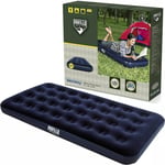 Bestway Inflatable Flocked Air Bed Single Mattress Blue Airbed Camping Blow Up