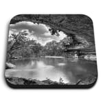 Square MDF Magnets - BW - Hamilton Pool Sinkhole Texas USA  #37083