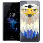 Caseink Coque pour Sony Xperia XZ2 Compact (5.0) Housse Etui [Crystal Gel HD Polygon Series Animal - Souple - Ultra Fin - Imprimé en France] Aigle