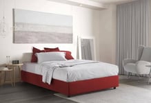 Talamo Italia - Lit double Azzurra, Lit coffre en tissu, Ouverture frontale, adapté pour matelas 140x190 cm, 100% Made in Italy, Rouge