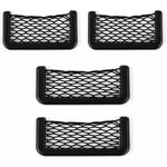 4 Pcs Filet de Rangement Voiture Filet Stockage pour Coffre Voiture Filet Poche de Rangement en Maille avec 2 Grande Taille et 2 Petite Taille, Noir