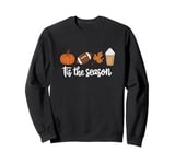 Autumn Pumpkin Spice Latte Tis the Season Fall Leaf Football Sweatshirt