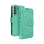 Folio Case for Galaxy S22 Plus Video Support Mandala flower Forcell green