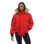 Superdry Womenss Everest Bomber Jacket in Red material_polyester - Size Large