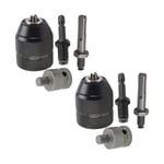 Adaptateur de Mandrin de Perceuse Sans Clé Professionnel de 0,8 à 10 Mm Adaptateur à Changement de Filetage 3/8""-24 1/4"" Hex 1/2