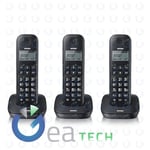 BRONDI GALA TRIO Téléphone sans Fils Fonction Simil Cuir Dect Écran Réveil Noir