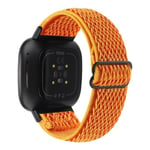 Fitbit Sense 2 / Versa 4 elastic nylon watch strap - Orange Orange