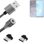 Data charging cable for Realme 10 with USB type C and Micro-USB adapter