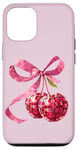 Coque pour iPhone 14 Rose Bow Coquette Esthétique Y2K Cerise Fille Femme