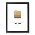 Cuba Libre Modern Framed Wall Art Print, Ready to Hang Picture for Living Room Bedroom Home Office Décor, Black A3 (34 x 46 cm)