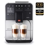 Melitta Barista T Smart Argent, Machine à Café à Grain avec Broyeur, Connectée, Système One Touch, Double bac à grains, 18 spécialités, Mode 1 à 2 Tasses, Écran Couleur TFT, F831-101