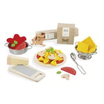 Janod - Pasta Mix - Set de Pâtes - Jouet d'Imitation Cuisine et Dinette - 58 Eléments Inclus en Bois, Carton et Feutrine - Certifié FSC - Peinture à l'Eau - Dès 3 Ans, J06598