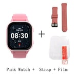 Montre Intelligente Wonlex Pour Enfants,Montre-Bracelet Intelligente,Prise En Charge De Whatsapppig Kt19pro,Android 8.0,Caméra Vidéo,Téléphone Intelligent Connecté,Gps,4g - Type Pink And Film Strap