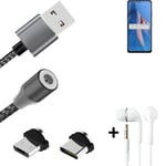 Data charging cable for + headphones Xiaomi Redmi Note 11E Pro + USB type C a. M