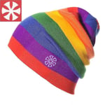 Outdoor Rainbow Ski Beanie Hat Rainbow Winter Skid Hat Warm Skull Cap For Herr Dam 1st