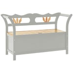 Helloshop26 - Banc banquette coffre de rangement meuble 107 x 45 x 75,5 cm bois de sapin solide gris