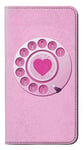 Pink Retro Rotary Phone PU Leather Flip Case Cover For Motorola Moto G6