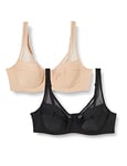 DIM Avec Armatures Generous Classique Maintien Parfait x2 Soutien-Gorge Femme, New Skin/Noir, 95C