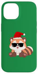 Coque pour iPhone 14 Red Panda Père Noël drôle Red Panda Humour de Noël