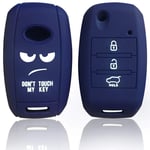 Car keychain, Car key cover Silica Key Protection Case,Fit For Kia Rio 4 Sportage Ceed Soul Cerato SK3,dark Blue