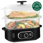 12L Electric Veg Steamer Steam Slow Cooker & Dumpling Fish Energy Save BPA Free