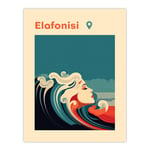 The Seaside Calls Elafonissi Beach Greece Modern Woman of the Waves Sea Siren Ocean Unframed Wall Art Print Poster Home Decor Premium