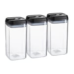 6x Flip Lock Plastic Food Storage Containers Kitchen Food Canister 1.2 Litre