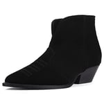 L37 HANDMADE SHOES Femme Bottines I Daim I Doublure en Cuir I Chaussures Faites à la Main I Dancing in The Moonlight I Bottes de Cheville, Noir, 41 EU