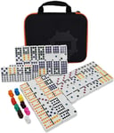 Kalolary Mexican Train Dominoes Game,91 Pieces Double 12 Color Dominoes Set wit