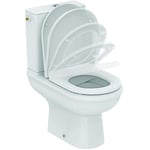 Ideal Standard Exacto Pack WC sur pied à poser Cuvette sans bride Abattant silencieux Frein de chute Sortie horizontale Blanc brillant R006901
