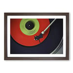 Big Box Art Turntable Record Vinyl Framed Wall Art Picture Print Ready to Hang, Walnut A2 (62 x 45 cm)