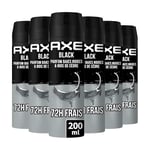 AXE Déodorant Homme Spray Anti-Transpirant Black, 72h anti-humidité, Parfum baies noires et bois de cèdre (Lot de 6x200ml)