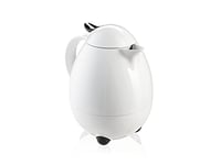 Leifheit Pichet isotherme Columbus 1,0 L, Thermos café et thé double paroi en verre, Bouteille isotherme avec couvercle à levier utilisable d’une main, cafetière, théière, 100% hermétique, blanc