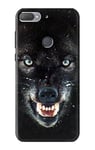 Black Wolf Blue Eyes Face Case Cover For HTC Desire 12+, HTC Desire 12 Plus