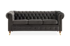 Chesterfield Deluxe 3-seter Sofa - Grå 3 seter