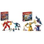 LEGO NINJAGO Kai’s Elemental Fire Mech, Action Figure Building Set from Dragons Rising & NINJAGO Arin’s Battle Mech, Action Figure Ninja Toy for 4 Plus Year Old Boys, Girls & Kids