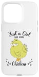 iPhone 15 Pro Max Just a Girl Who Loves Chickens Yellow Lover Women Girls Case