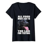 Womens Funny Labrador Retriever The Lab Food Black Lab Mom Dad V-Neck T-Shirt