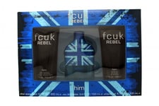 FCUK REBEL FOR HIM GIFT SET 100ML EDT + 200ML SHOWER GEL + 200ML AFTERSHAVE BALM