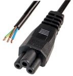 2m Bare Ends C5 IEC Clover Leaf 10A Power Cable Straight Connector