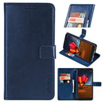 Samsung Galaxy A15 5G Premium Leather Wallet Case [Card Slots] [Kickstand] [Magnetic Buckle] Flip Folio Cover for Samsung Galaxy A15 5G Smartphone(Dark blue)