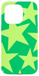 iPhone 15 Pro Preppy Green Star Pattern Case